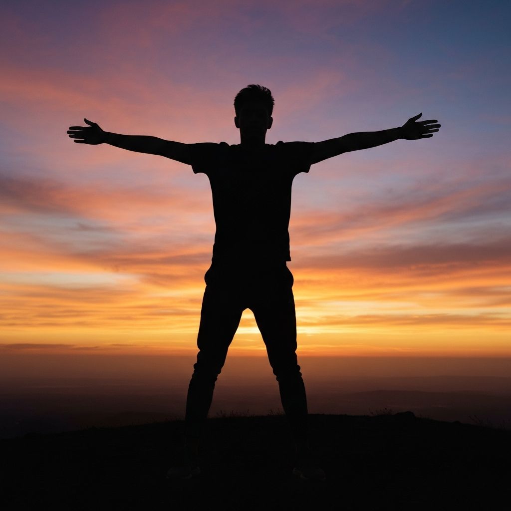 Silueta osobe u prirodi, simbolizuje kretanje i fizičku aktivnost